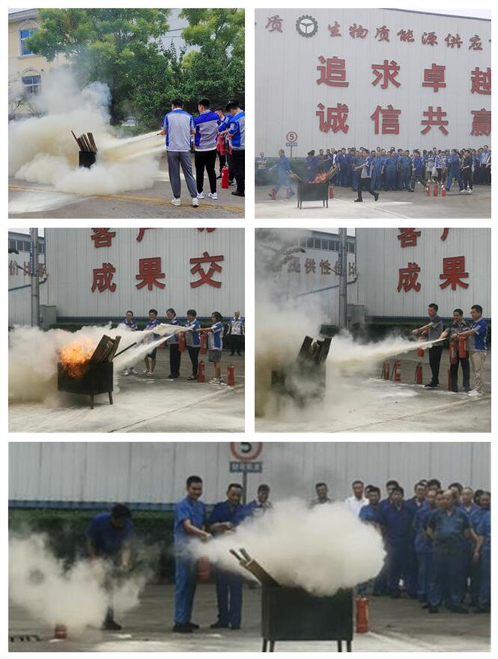 随后，集团消防安全员为广大职工讲解灭火器和消防水枪的使用方法，并现场演示。广大员工积极参与到教学演练当中，进一步巩固消防培训知识。